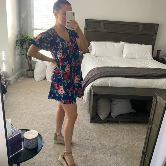 Marshalls Floral Dress | Color: Blue/Pink | Size: S | Kfreck22's Closet